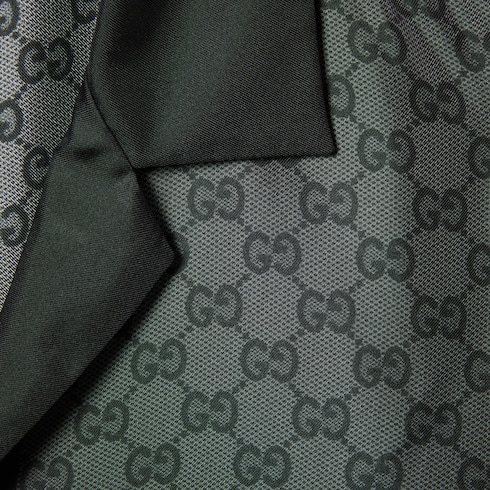 Printed silk twill bowling shirt