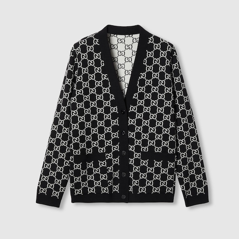 Wendbarer Cardigan aus GG Wolljacquard