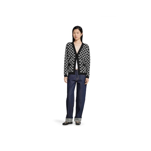 Wendbarer Cardigan aus GG Wolljacquard