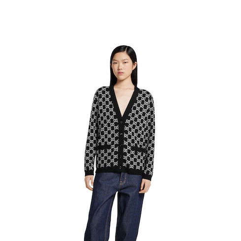 Wendbarer Cardigan aus GG Wolljacquard