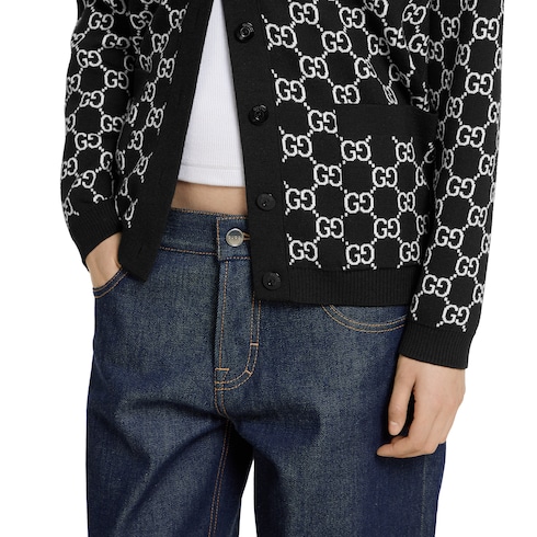 Wendbarer Cardigan aus GG Wolljacquard
