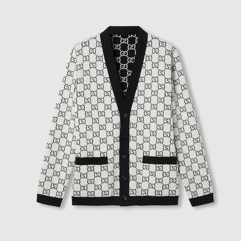 Wendbarer Cardigan aus GG Wolljacquard