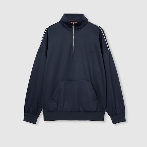 Technical jersey sweatshirt with embossed logo in navy Technical jersey sweatshirt with embossed logo in navy