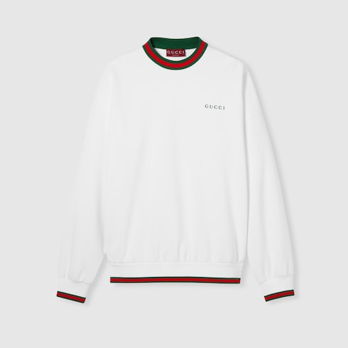 Cotton piquet sweatshirt with Web