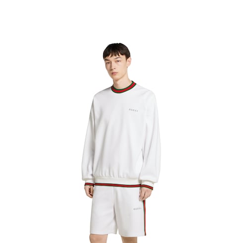 Cotton piquet sweatshirt with Web