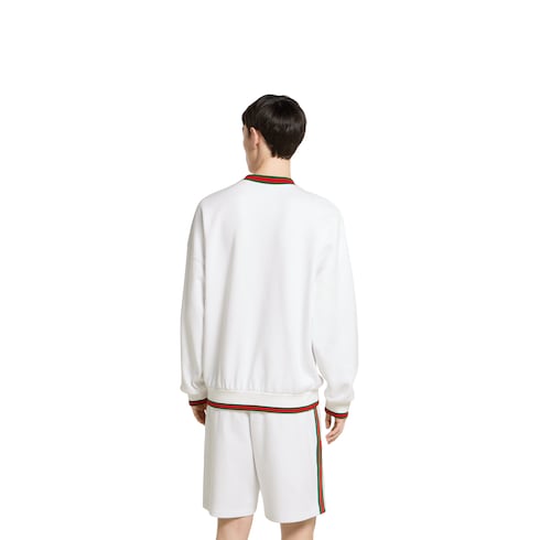 Cotton piquet sweatshirt with Web
