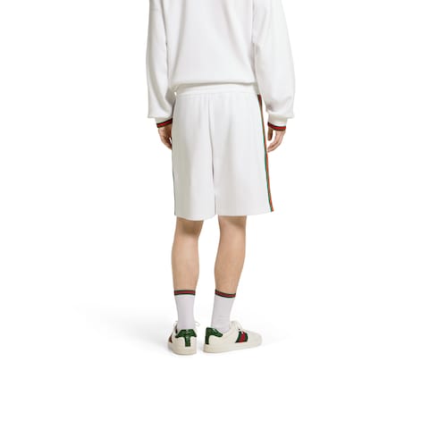 Cotton piquet shorts with Web