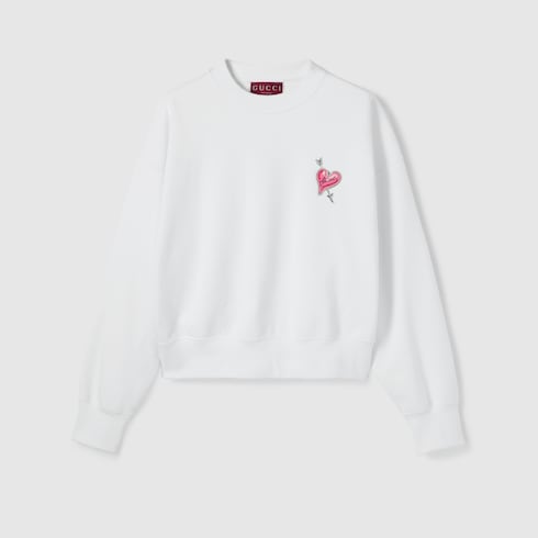 Cotton jersey sweatshirt with patch Detail 2