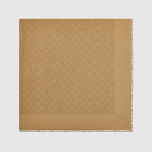 GG silk cotton jacquard shawl Detail 2