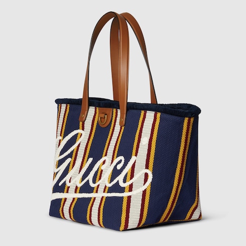 Bolso tote de lona bordada tamaño mediano