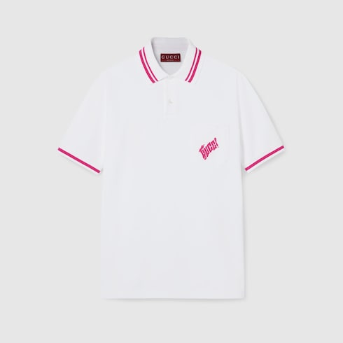Cotton polo shirt with embroidery Detail 2