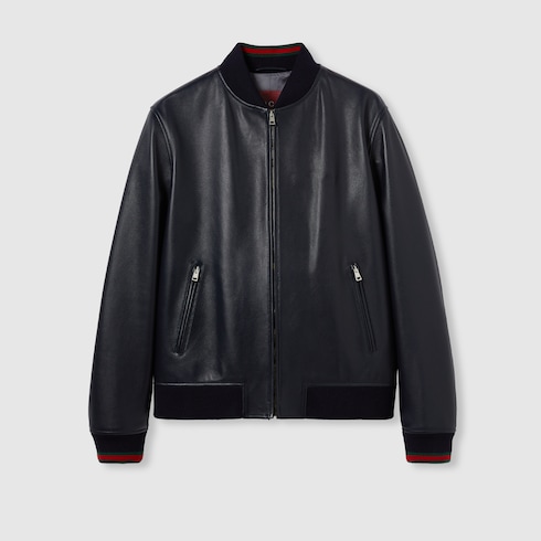 Nappa leather zip jacket Detail 2