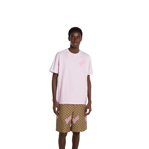 T-shirt in jersey di cotone con logo Gucci
