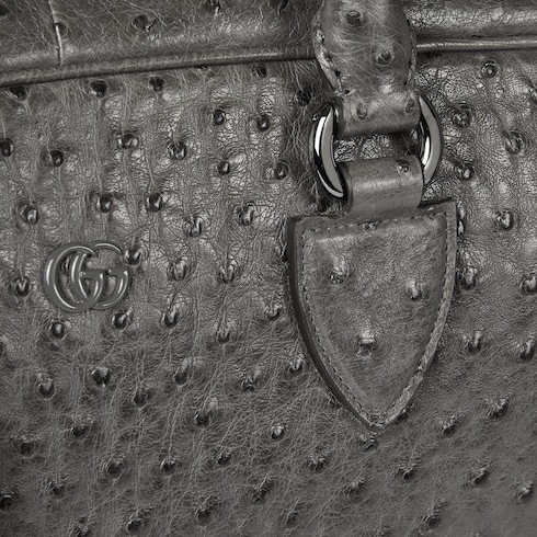 Ostrich briefcase with Double G Detail 3