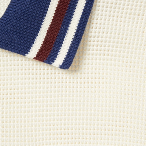 Cotton piquet polo shirt with intarsia Detail 6