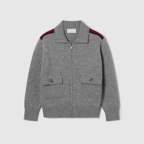 Children's wool zip cardigan