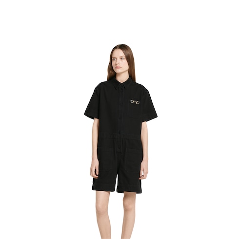 Denim jumpsuit with Horsebit