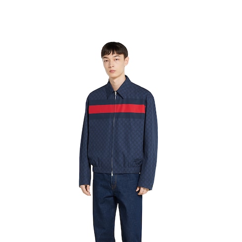 GG cotton poplin jacket with Web Detail 3