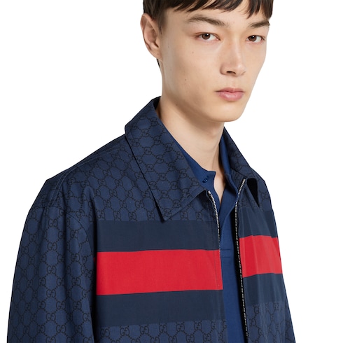 GG cotton poplin jacket with Web Detail 5