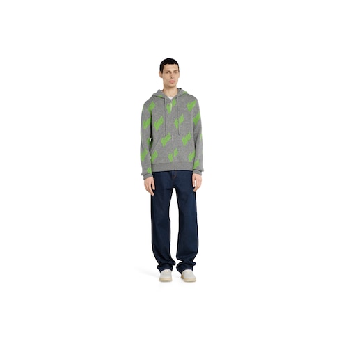 Giacca in maglia di lana jacquard con cerniera