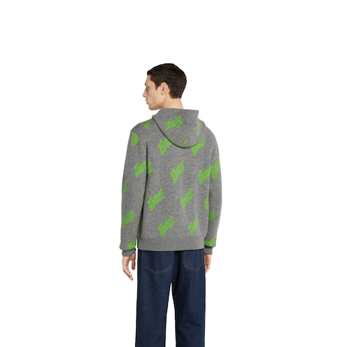 Reißverschlussjacke aus Wollstrick mit Jacquard