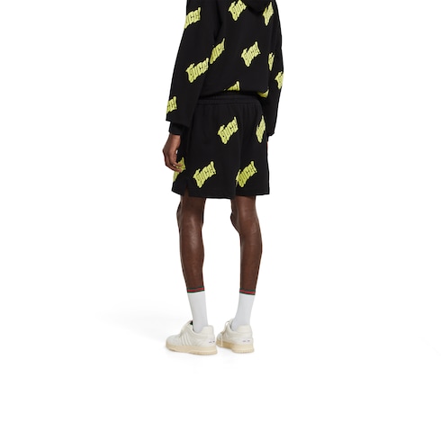Embroidered cotton jersey shorts