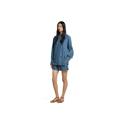 Shorts in denim con Morsetto