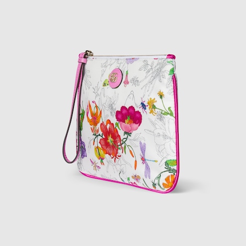 Printed silk small pouch