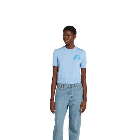 Maglia in lana ultrafine con patch