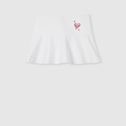 Cotton canvas skirt with patch
