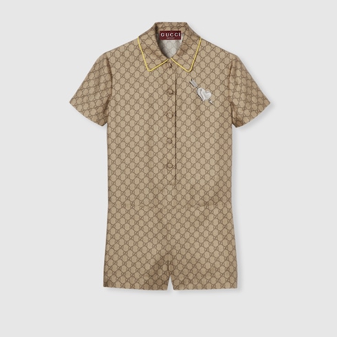  Jumpsuit aus GG Seidentwill mit Print