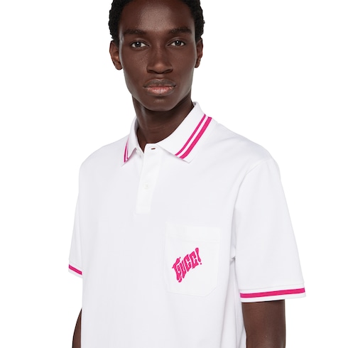 Cotton polo shirt with embroidery Detail 5