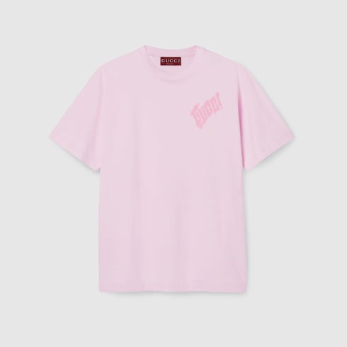 T-shirt in jersey di cotone con logo Gucci