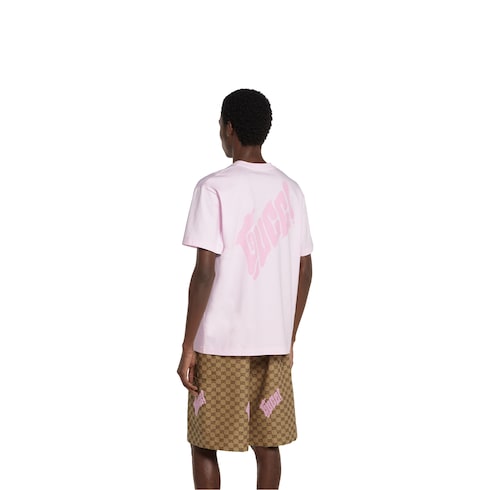 T-shirt in jersey di cotone con logo Gucci