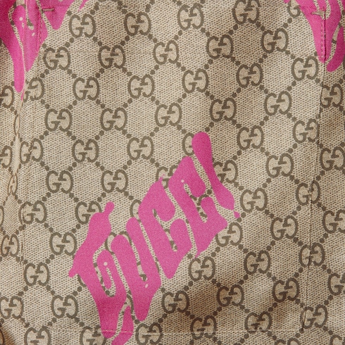 Printed silk twill shorts