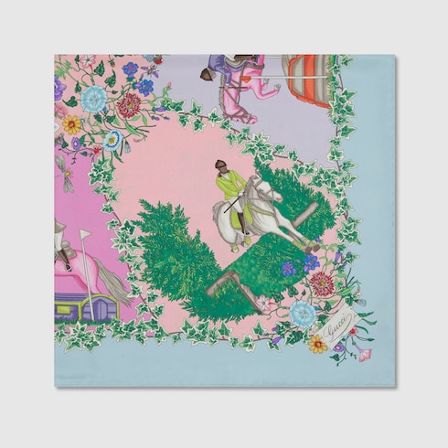 Printed silk twill carré