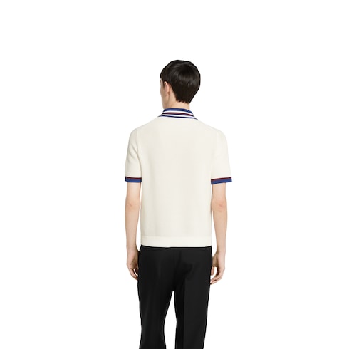 Cotton piquet polo shirt with intarsia Detail 4