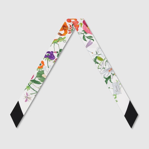 Lazo de sarga de seda con estampado