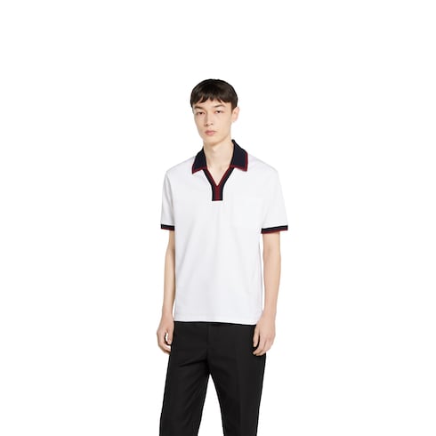 Cotton piquet polo shirt Detail 3