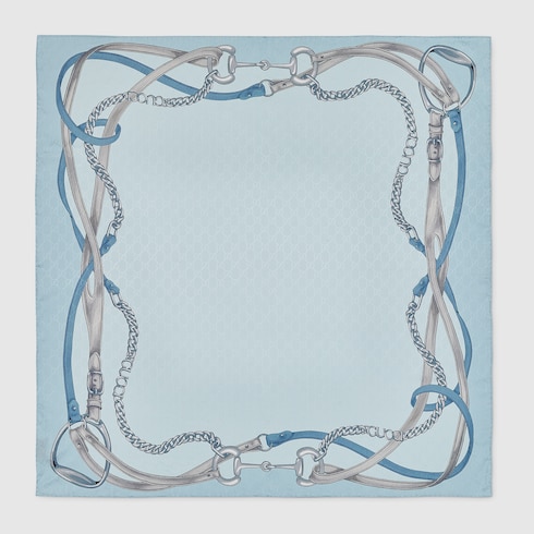 Printed GG silk jacquard carré