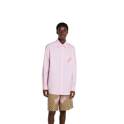 Oxford cotton shirt with embroidery