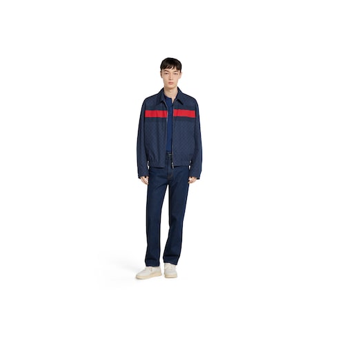 GG cotton poplin jacket with Web