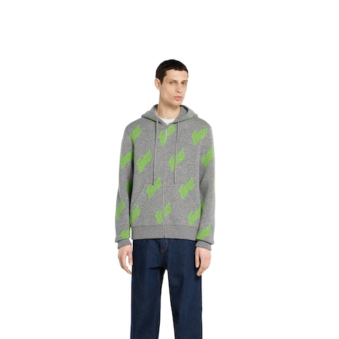 Giacca in maglia di lana jacquard con cerniera