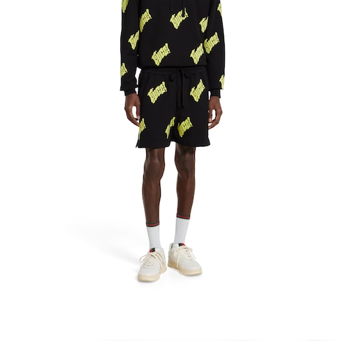 Embroidered cotton jersey shorts