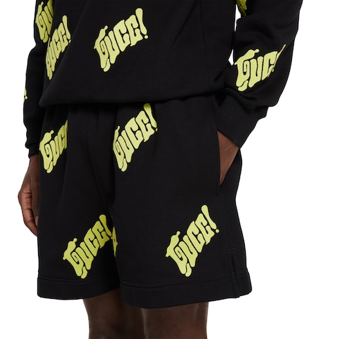 Embroidered cotton jersey shorts