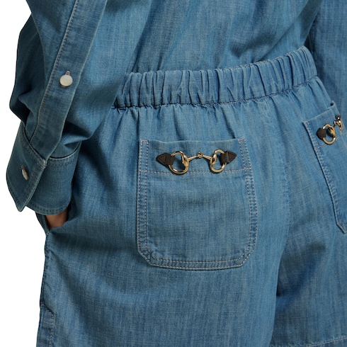Shorts in denim con Morsetto