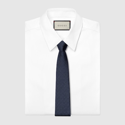 Cravatta in jacquard di seta Gucci