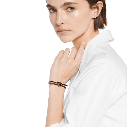 Bracelet with enamel Round Interlocking G