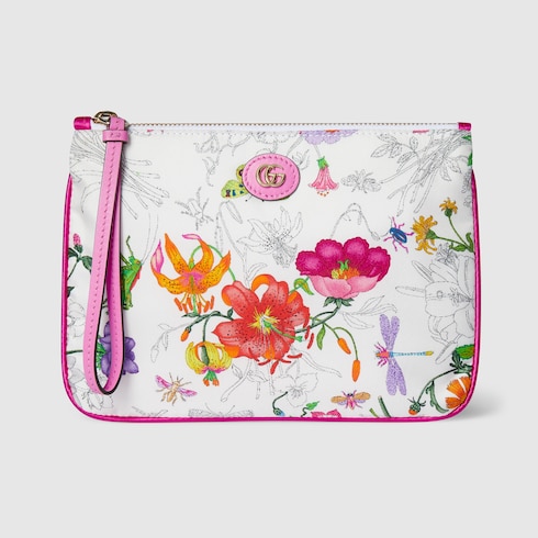 Printed silk small pouch