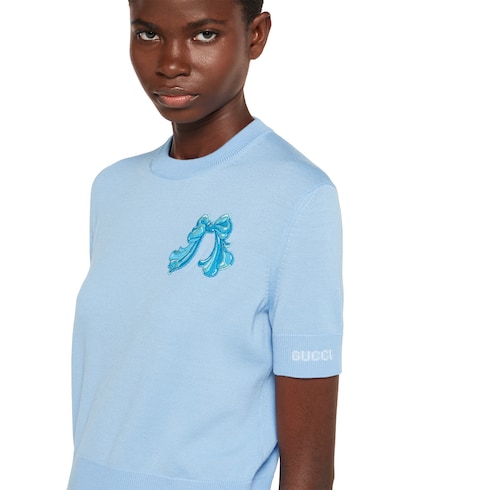 Maglia in lana ultrafine con patch